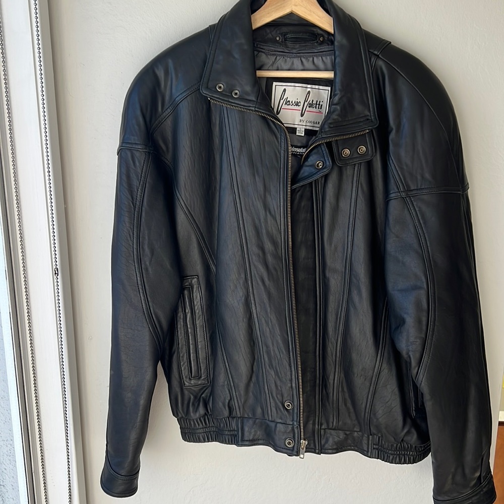 Vintage Classic Coletti by Cougar Black Leather Jacket EUC